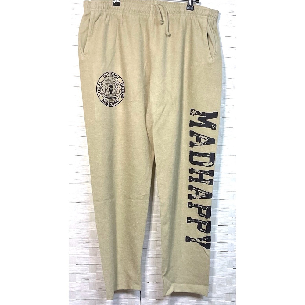 Madhappy French Terry Sweatpants Beige‎ Local Optimist  Size Large NWOT